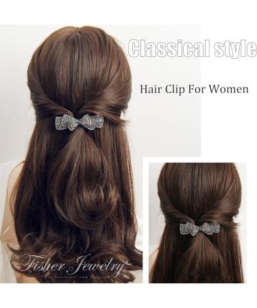 Rhinestone Pearl Hair Clips | Antique Crystal Barrette | Elegant Jewelry Hair Accessories for Women | Bridal Wedding Gift - Buy Online on GoSupps.com