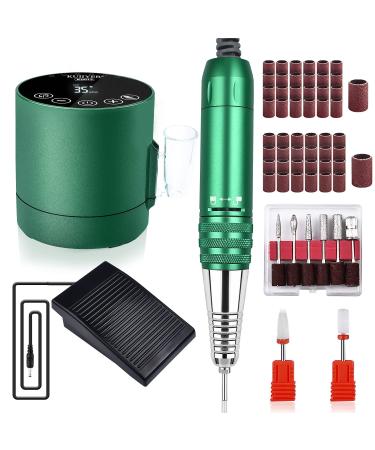 Electric Nail Drill Machine  KUIIYER 35000RPM Powerful Nail Drill Kit with Foot-Mode & Touch Screen (67Pcs Variable Speed Forward & Reverse Nail File Set) for Gel Acrylic Nails & DIY Manicure Pedicure