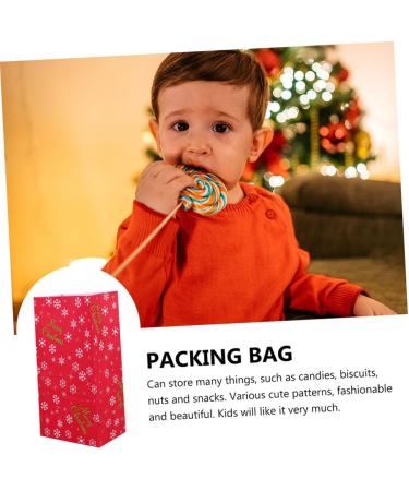 LALAFINA 20pcs Christmas Paper Bag Candy Bags Cute Christmas Goodie Bag Christmas Candy Pouch Kraft Paper - Buy Online on GoSupps.com