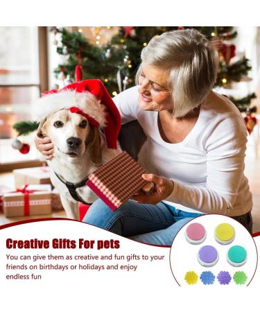 NAVESO Buzzer Set - 4 Recordable Answer Buzzers for Dog Interaction | Interactive Pet Training Sound Buttons - Buy Online on GoSupps.com