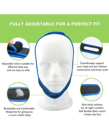 CPAP Compatible Anti Snoring Chin Strap - Adjustable Breathable Head Band for Men and Women - Stop Snoring and Dry Mouth - Sleep Aid Solution - Buy Online on GoSupps.com