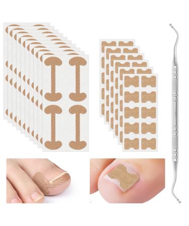 Xinzan 2 Types Ingrown Toenail Treatment Patch with Ingrown Toenail Tool Professional Ingrown Toenail Corrector Tools for Toenail Care Protect Toe Nail