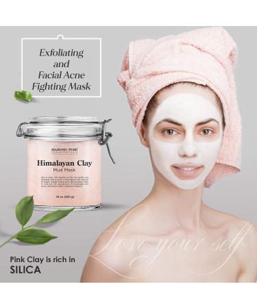 MAJESTIC PURE Himalayan Clay Mud Mask - Exfoliating Face and Body Mask for Acne, Pores Reduction - 10 oz - Buy Online on GoSupps.com