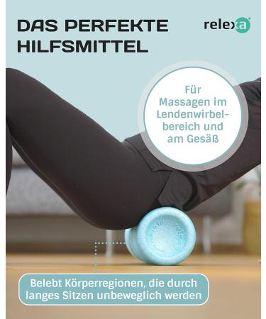 Relexa Double-Twin Fascia Roller - 4 Ergonomic Areas for Neck Back Buttocks & Legs | Deep Muscle Relief | Available in Turquoise - Buy Online on GoSupps.com