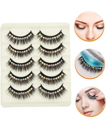 Ipetboom 10 Pairs Diamond False Eyelashes Exaggerated Eyelashes Cosplay Eyelash Realistic Eyelash Gems Eyelash Women Eyelash Long Fake Lash Performance Eyelash Artificial Lashes False Lash - Buy Online on GoSupps.com