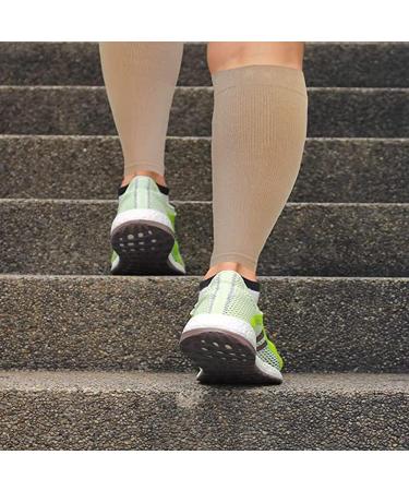 Wide Calf Compression Socks for Men & Women | Plus Size Shin Sleeves | Pain Relief & Varicose Vein Treatment | Black 7XL - Buy Online on GoSupps.com