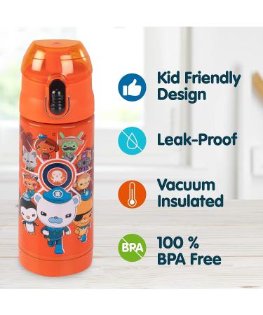 Octonauts Above & Beyond Orange Stainless Steel 13oz Insulated Water Bottle for Kids | Spill-Proof & Reusable - Travel & School Essential - Buy Online on GoSupps.com