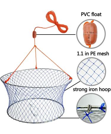 Palmyth Two Ring Crab Net Kit Wire Grid Bottom, Harness, and Bait Clip - 24x20x12 - Buy Online on GoSupps.com