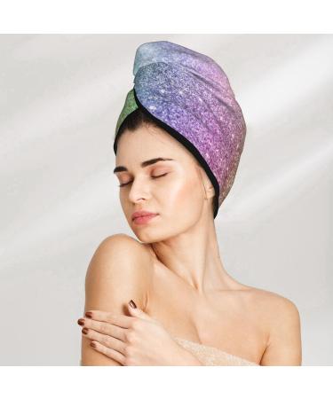 Hair Towel Wrap - Quick Drying Glitter Towel Turban with Button for Effortless Hair Drying | International Shipping - Buy Online on GoSupps.com