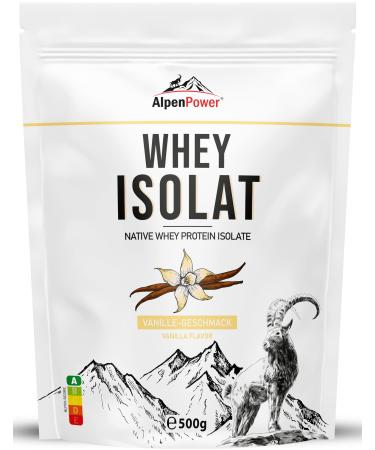 Alpine power native whey protein isolate vanilla 500 g - 100% natural ingredients without sweetener - high -quality CFM protein powder made of best alpine milk - Buy Online on GoSupps.com