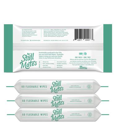 Stall Mates Flushable Moist Wipes 240ct - Made in USA, Hypoallergenic & Fragrance-Free with Aloe, Cucumber & Chamomile - 4 Pack Home Pack - Buy Online on GoSupps.com