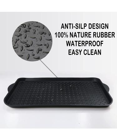 100% Rubber Boot Tray - Water Resistant Shoe Mat for Entryway - Indoor/Outdoor Use - 27.95 x 15.74 Black - Buy Online on GoSupps.com