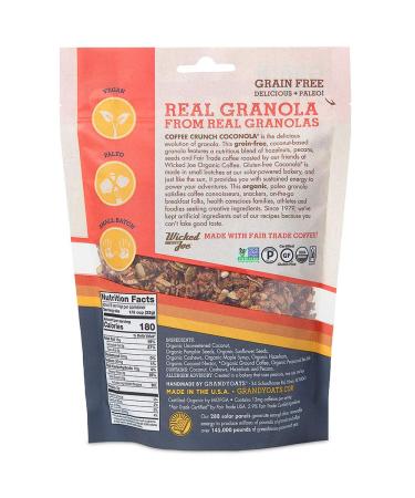 GrandyOats Coconola Gluten Free Granola - Organic, Non-GMO, Paleo, Low Carb & Sugar (Coffee Crunch, 1 Pack) - Buy Online on GoSupps.com