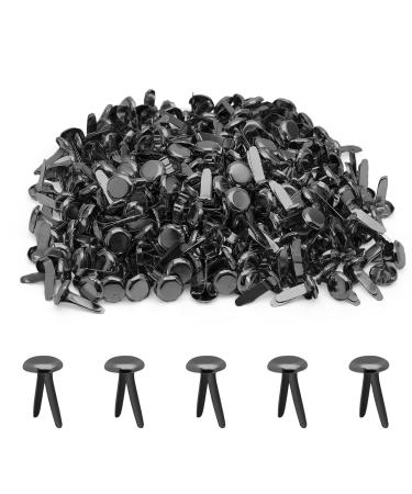 Rierdge Metal Paper Fasteners Split Pins Pastel, 8 x 12mm Black Mini Round Brads for Art Crafting Scrapbooking DIY Decoration, 300 Pcs 300 Pcs Black