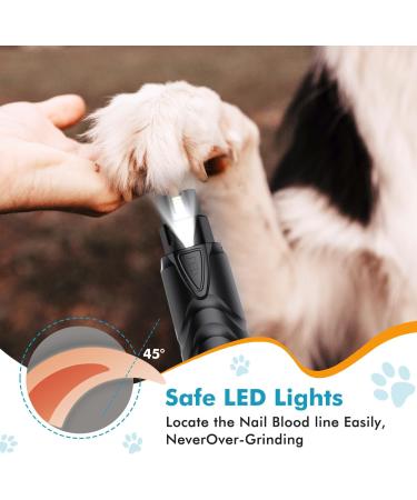 ETENTOUS Pet Dog Nail Grinder - Professional Low Noise 2-Speed Pet Nail Trimmer with LED Light for Small, Medium, Large Breed Dogs and Cats - Buy Online on GoSupps.com