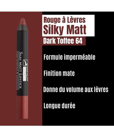 Impala - Silky Matt Lipstick | Color 64 Dark Toffee | Permanent Matte Lipstick | Permanent Lipstick | Long Lasting | Moisturizing Lipstick | Waterproof Lipstick - Buy Online on GoSupps.com