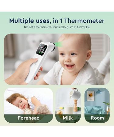 No-Touch Digital Forehead Thermometer for Adults and Kids - High Accuracy, Ultra Clear LED Screen, Fever Alarm - White - Buy Online on GoSupps.com