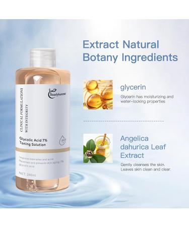 Glycolic Acid 7% Toning Solution - Gently Exfoliates Smooths Skin Texture Improvement Visible Clarity & Also Addressing Uneven Tone Reveal Radiant Skin 8.12 fl oz*2 Bottles - Buy Online on GoSupps.com