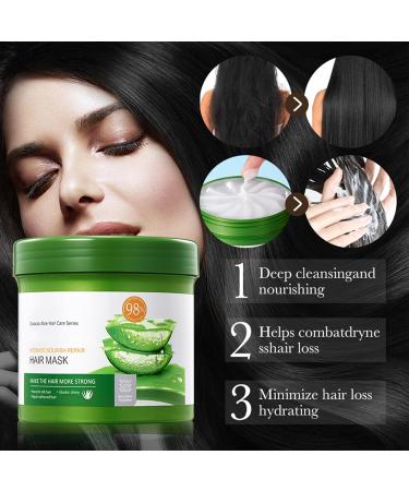 Hair mask 500 g Aloe Vera hair mask repairs dry frizzy and split ends moisturizing smoothing and caring hair mask - Buy Online on GoSupps.com