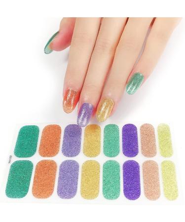 Glitter Cow Pattern Semi Cured Gel Nail Polish Strips Self Adhesive Full Nail Wraps Nail Polish Stickers Semi Cured Gel Nail Polish Strips - Buy Online on GoSupps.com