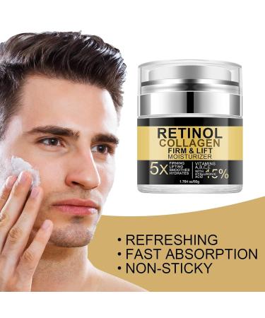 Retinol Face Moisturizer Collagen Cream for Tightening and Firming with Hyaluronic Acid Anti Aging Facial Cream Nourishing & Lifting Skin Care Reduce Fine Lines and Wrinkles for Women & Men - Buy Online on GoSupps.com