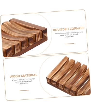Amosfun 6 Pcs Wooden Soap Dish Coaster Holder Sink Sponge Holders Wooden Stand Toilet Soap Shower Soap Dish Wood Soap Case Shower Rod Holders Sponge Soap Sponge Sink Holder Hollow Soap Box - Buy Online on GoSupps.com