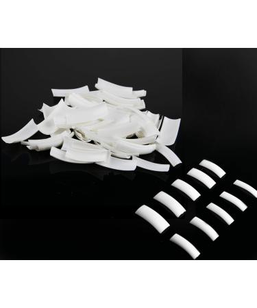 PROFICO 500 pieces nail tips | French half cover acrylic artificial nails | French nail tips | 10 sizes (white)