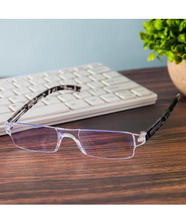 MMOWW 4-Pack Randless Reading Glasses for Men & Women | Clear Rectangular Blue Light Blocking Glasses (1.0x 4 Mix Colors) - International Shipping Available - Buy Online on GoSupps.com