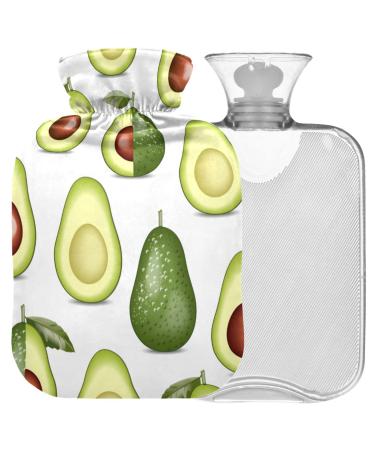 Naanle avocado tropical fruit hot water bottle with reference transparent hot water bottle 2l large hot hot water bottle for bed handfoot heat pain relief heat and cold therapy