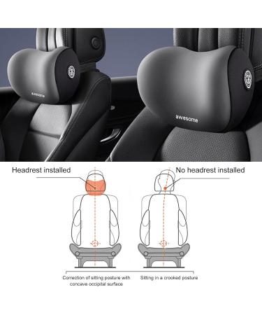 Auto-Snack Pillow - Adjustable Memory Foam Car Headrest Breathable & Removable Cover for Driving Office & Gaming (Black) - Buy Online on GoSupps.com