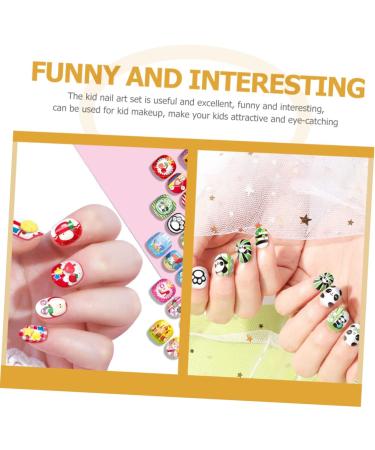 POPETPOP 2 Sets Children's Nail Art Toys Kids Toys for Girls Kid Fake Nails Nail Tips for Kids Nail Kit Toddler Toy Toddler Suit Nail Decoration Manual 3d Paper Nail Polish - Buy Online on GoSupps.com