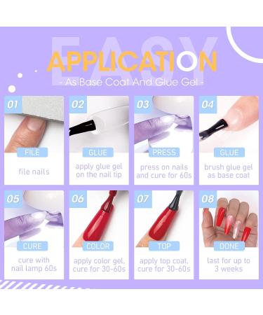 Gellen 3 in 1 Nail Glue Gel Kit - 2PCS 15ML | Acrylic, Base Gel & Strengthener | for Nail Tips, Fake Nails, Extension | Super Strong Formula - Buy Online on GoSupps.com