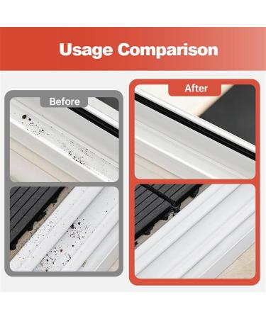 2 in 1 Groove Cleaning Brush Window Track Cleaning Tools New Multifunction Hard Bristle Crevice Cleaning Brush with Hidden Scraper Grout Cleaner Grip Brush for Sliding Door Track (Gray 2pcs) Grey 2pcs - Buy Online on GoSupps.com