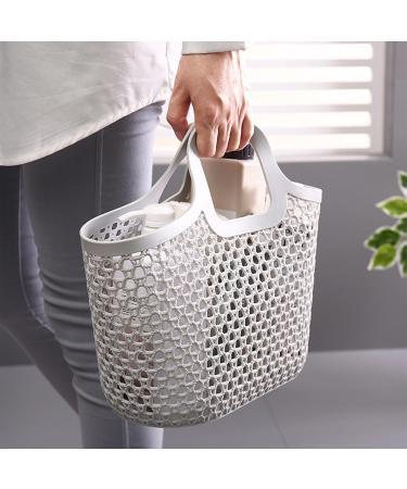Portable Shower Basket 2 Pack Plastic Tote Storage Basket Toiletry Organizer Bin Portable Plastic Basket with Handles Storage Organizer(Grey) - Buy Online on GoSupps.com