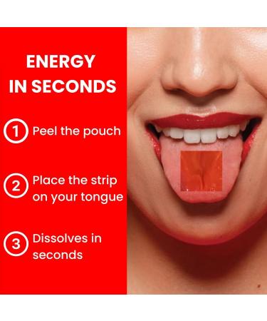 Energy Oral Strips | Natural Caffeine & L-Theanine for Instant Energy Boost | Focus & Concentration Supplement for Men & Women - Buy Online on GoSupps.com