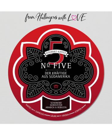Hallingers No.Five Gourmet Coffee Premium 500g Blend from South America & Asia | Perfect Mother's Day & Father's Day Gift | New Home & New Year's Eve Recovery - Buy Online on GoSupps.com