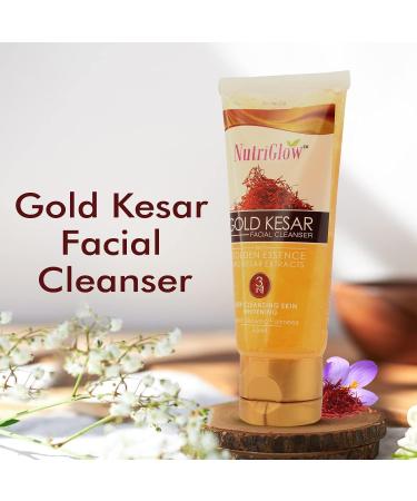 Nutriglow Gold Kesar Face Wash for Deep Cleansing and Radiant Skin Tan Removal Skin Tightening Non Foaming Face Wash All Skin Types Sulphate Free 65 Ml Each Pack of 2 - Buy Online on GoSupps.com