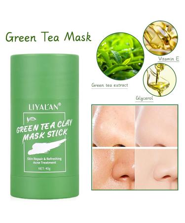 Liyalan Green Tea & Rose Mask Stick Duo - Deep Cleanse, Blackhead Remover, Skin Brightening, Pore Cleansing - Buy Online on GoSupps.com