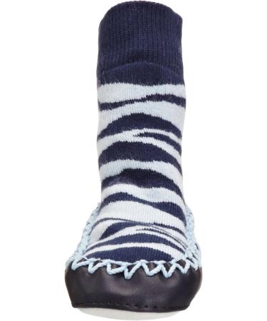 Mocc Ons Washable Leather Sole Slipper Socks - 12-18 Months Zebra Stripe - Buy Online on GoSupps.com