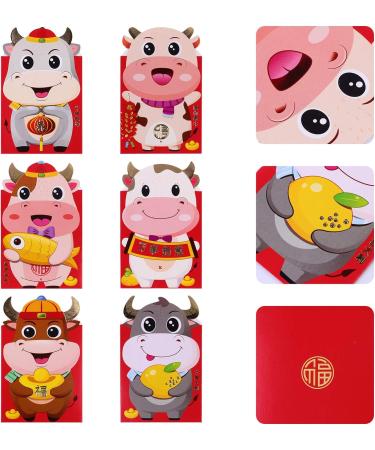 MAGICLULU 72 Pcs Ox Zodiac Red Packet Hong Bao Wedding Chinese New Year Red Packet Spring Festival Money New Year Red Envelopes Wallets for Mini Gifts Child 250g Copper Paper Asia Christmas - Buy Online on GoSupps.com