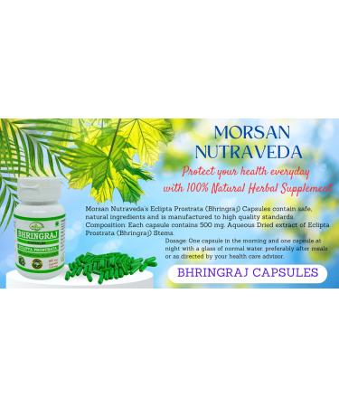 Bhringraj Capsules for Men & Women | Premium Ayurvedic Herbal Supplement | 500 mg | 60 Veggie Capsules | Natural Eclipta Prostrata | 240 Count - Buy Online on GoSupps.com