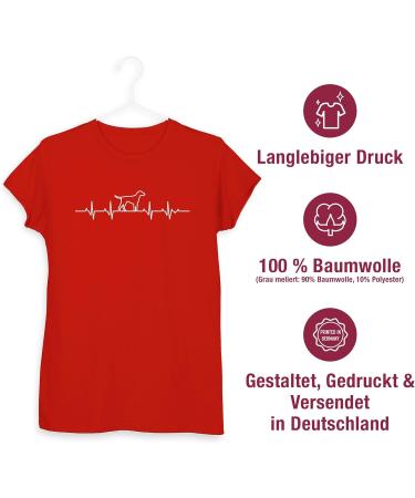 Shirtracer Women's Shirt - Heartbeat Dog 07 Red - Perfect Gift for Dog Owners - Shop Now! - Buy Online on GoSupps.com