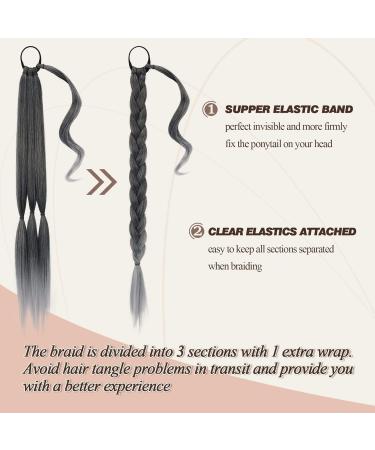 Buy BARSDAR 76cm Braided Ponytail Extension - Natural Black Ombre Hair Extension for Women | Soft Synthetic DIY Hair Braid (Pack of 1) - Buy Online on GoSupps.com
