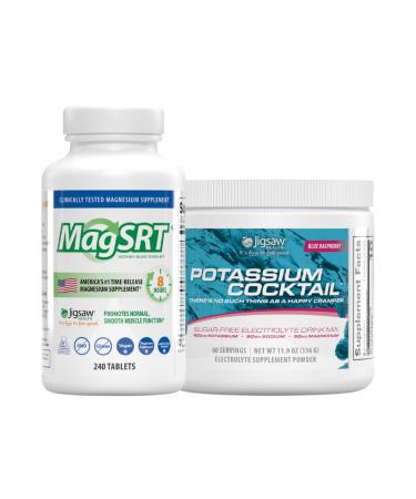 Jigsaw Health Bundle | MagSRT 240 Tablets and Potassium Cocktail (Blue Raspberry) 60 Servings (Jar)