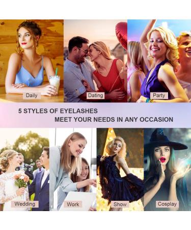 Magnetic Eyelashes with Eyeliner - 5 Pairs of Reusable Lashes & 2 Tubes Magnetic Eyeliner for Natural Look | Perfect for Every Occasion - Buy Online on GoSupps.com