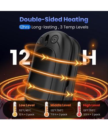 SECHKISS Rechargeable Hand Warmers 2-Pack 5000mAh - Portable Electric Pocket Warmer for Outdoor Activities - Great Warm Gift for Women & Men - Black - Buy Online on GoSupps.com