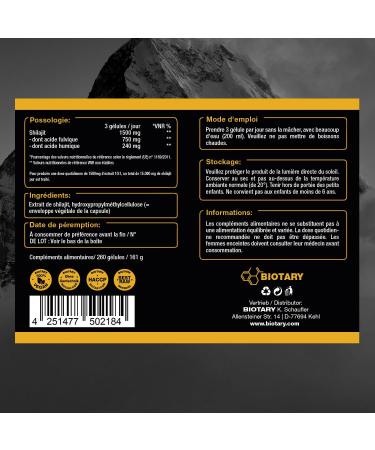 Shilajit 260 Capsules | Extract 50:1 ( 75 000mg Shilajit per dose) | 85 Days | 50% Fulvic Acid + 16% Humic Acid | 100% Pure & Original | Vegan & No Additives - Buy Online on GoSupps.com