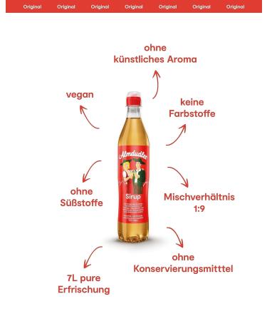 Almdudler Alpine Herbs Syrup 700ml - Authentic Herbal Lime Beverage Syrup for 7 Liters of Refreshing Lemonade - Buy Online Worldwide - Buy Online on GoSupps.com