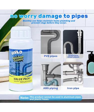 Wild Tornado Sink & Drain Cleaner | Powerful Foaming Clog Remover | 4PCS | Fast-Acting Kitchen & Pipe Cleaner - Buy Online on GoSupps.com