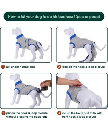 Kuoser Dog Recovery Suit - Post-Op Body for Male & Female Dogs | Breathable Leakage Protection & Anti-Licking | Gray L (1 Pack) - Buy Online on GoSupps.com